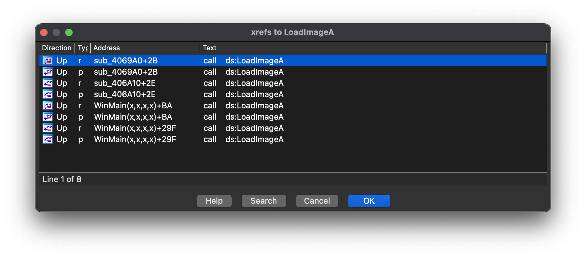 LoadImageA xref list